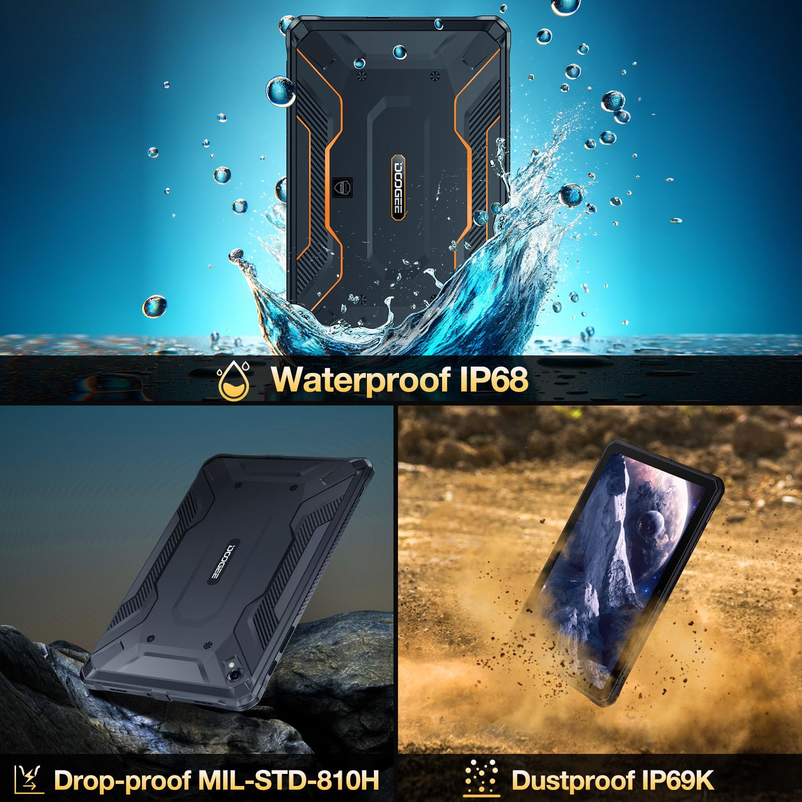 DOOGEE R20 Rugged Tablet, 10.4 inch 2.4K Display Android 13 Tablet